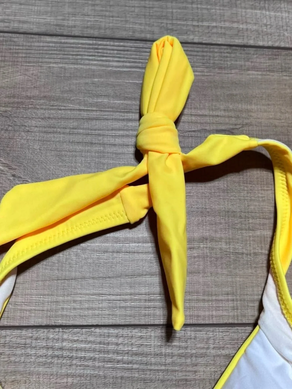 Bellecarrie Women's One Piece Halter Ruched Swimsuit Size Small Yellow